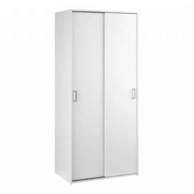 Space Wardrobe with 2 Sliding Doors in White