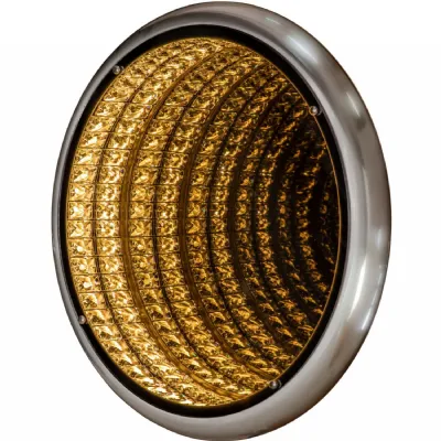 80cm Round LED Illuminated Wall Mirror Brushed Steel Frame