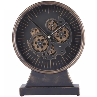 Palladium Mantel Clock with moving Dials Black Gold