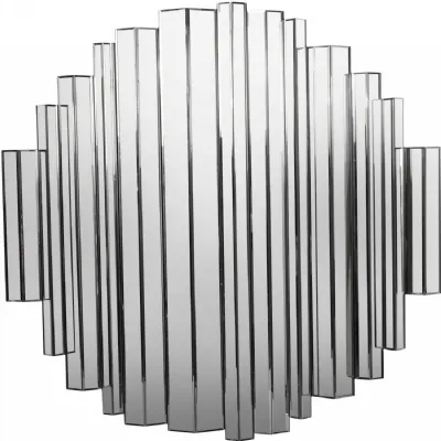 Embossed Clear Crystalline Round Wall Mirror 120cm