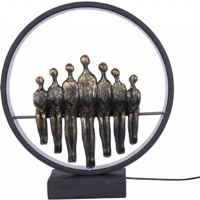 Family Light Sculpture in Textured Bronze Finish LED USB