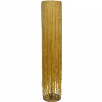 Gold Crystal Glass Beaded Floor Lamp with Fringe Detailing