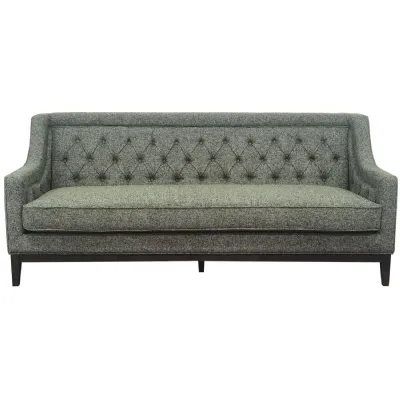 Green Fabric Buttoned Back Large 3 Seater Sofa