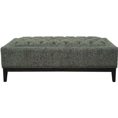 Forest Green Fabric 140cm XL Ottoman with Button Detailing
