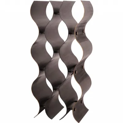 Smooth Bronze Finish Iron Metal 9 Bottle Wine Rack