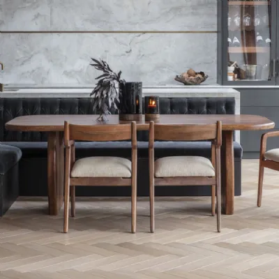 Dark Brown Mango Wood Large 8 Seater Dining Table 220cm