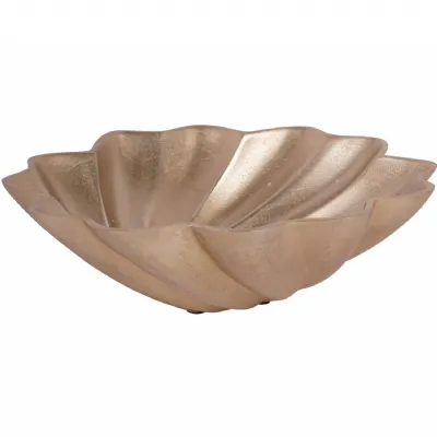Marin Scallop Round Bowl Champagne Gold