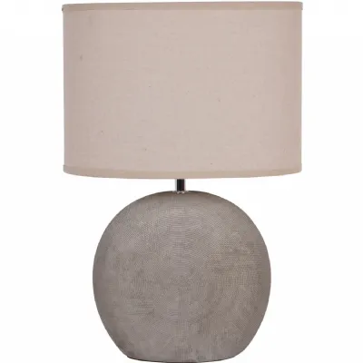Lunara Textured Ceramic Table Lamp with Shade E27 60W