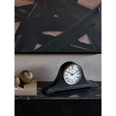 Retro Black Aluminium Large Mantel Carriage Clock