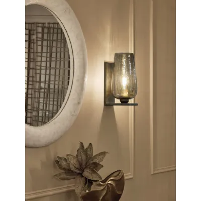 Gold Iron and Brown Glass Wall Light Tulip Shade