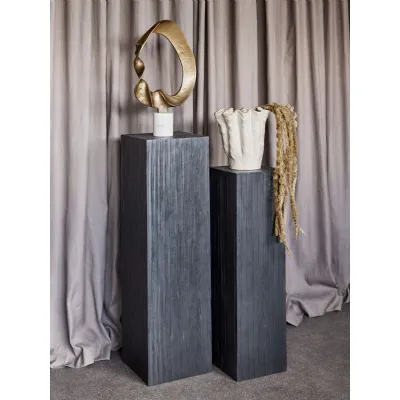 Black Mango Wood Large Plinth Set of 2