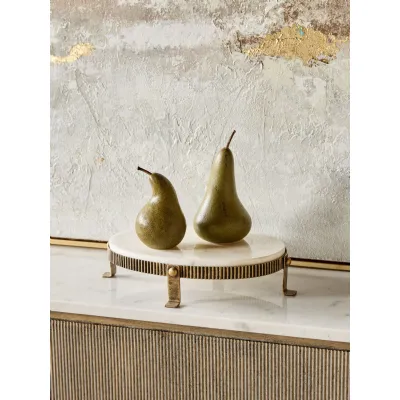 Belvedere Aged Gold Oval One Tiered Stand