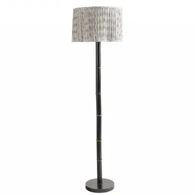 Bamboo Inspired Gilded Dark Bronze Metal Floor Lamp