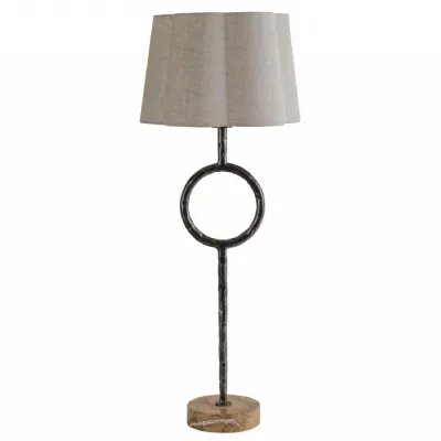 Dark Bronze Iron Large Table Lamp with Marble Base