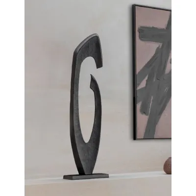 Black Aluminium Abstract Art Sculpture with Stable Base