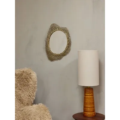 Gold Aluminium Wall Mirror with Honeycomb Design