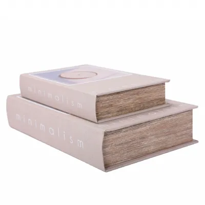 Minimalism Set of 2 Book Boxes Grey