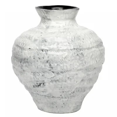 Lunel White Glazed Vase Medium