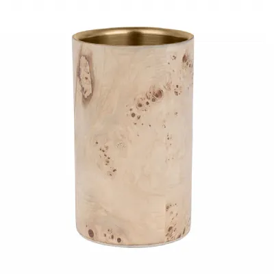Natural Steel Wine Cooler Burl Brass Finish