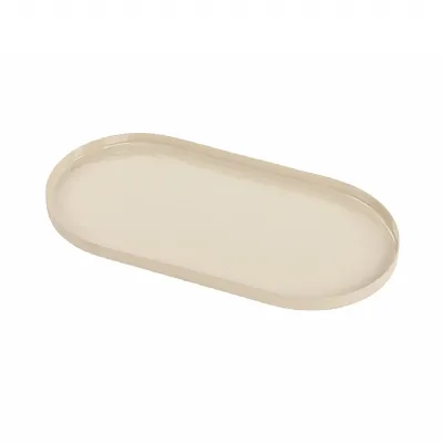 Ovolo Iron Enamel Beige Tray Large Cream