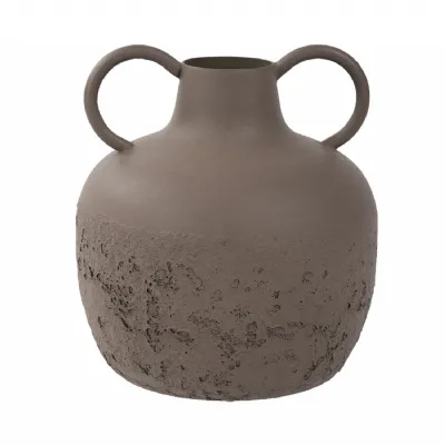 Alora Brown Textured Metal Vase Small
