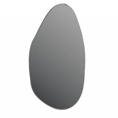 Gilded Oak Wall Mirror with Metal Asymmetric Frame