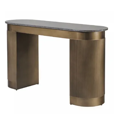 Royal Gold Marble Top Study Desk with Smoked Gold Frame