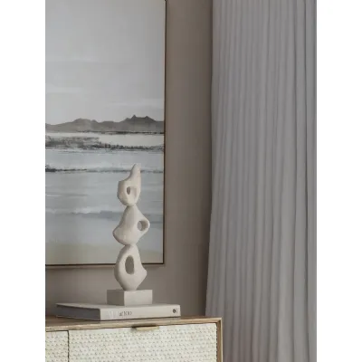 White Marble Effect Stacked Abstract Form Sculpture
