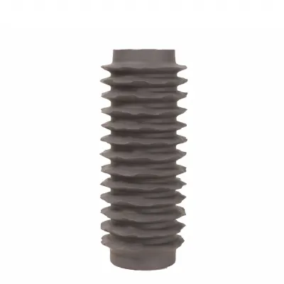 Cavera Brown Ribbed Ceramic Vase Large