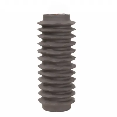 Cavera Brown Ribbed Ceramic Vase Small