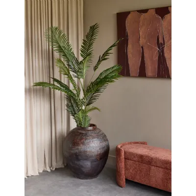 Black Textured Ceramic Oversized Floor Planter
