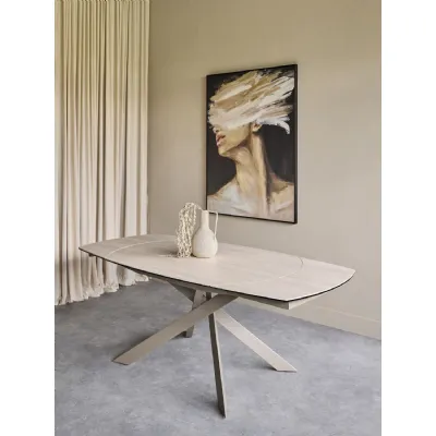 Warm Ceramic Top Large Extended Dining Table 130 to 190cm