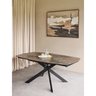 Smoked Ceramic Top Large Extending Dining Table 130 to 190cm