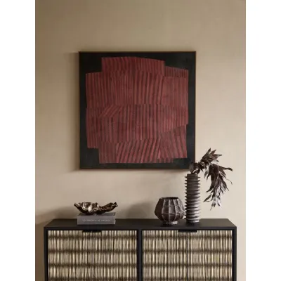 Black Rust and Terracotta Abstract Framed Canvas Wall Art