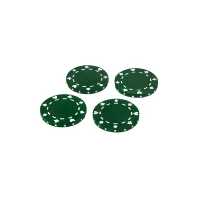 Montaire Set Of 4 Green Resin Poker Coasters