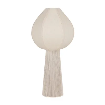 Natural Woven Cotton Rope Table Lamp with Fabric Shade