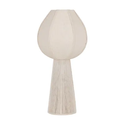 Natural Woven Cotton Rope Table Lamp with Fabric Shade 70cm