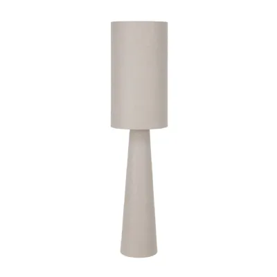 Natural Linen Beige Tapered Floor Lamp with Inner Glow