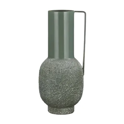 Alora Green Two Texture Vase With Handle 44 Cm