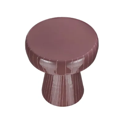Dusty Mauve Iron Enamel Round Side Table