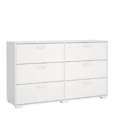 Sofia Double Dresser 6 Drawers White