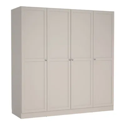 Brande Wardrobe with 4 Frame Doors in Cashmere