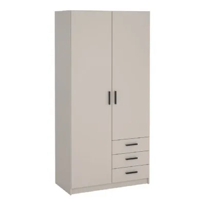 Sprint Wardrobe with 2 Doors + 3 Drawers in Cashmere