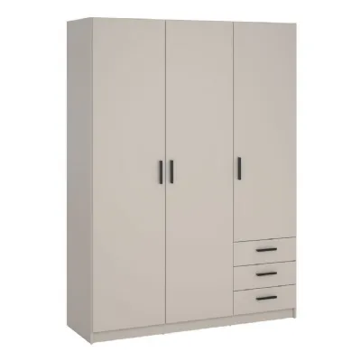 Sprint Wardrobe with 3 Doors + 3 Drawers in Cashmere
