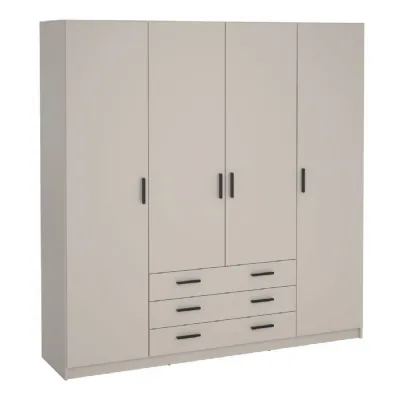 Sprint Wardrobe with 4 Doors + 3 Drawers in Cashmere