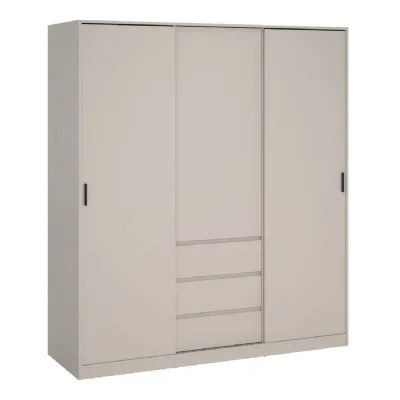 Naia Wardrobe with 2 sliding Doors 1 Door 3 Drawers in Cashmere