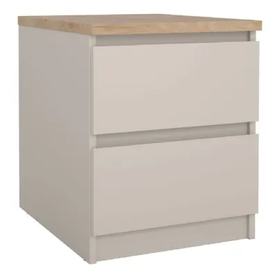 Naia Bedside 2 Drawers in Cashmere Jackson Hickory