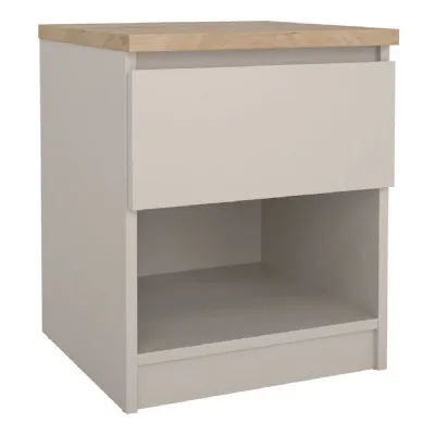 Naia Bedside 1 Drawer 1 Shelf in Cashmere Jackson Hickory