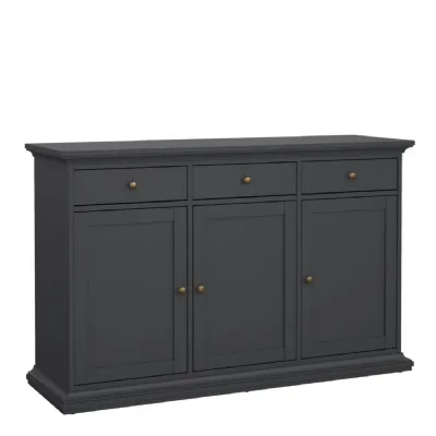 Paris Sideboard with 3 Doors and 3 Drawers in Matt Grey