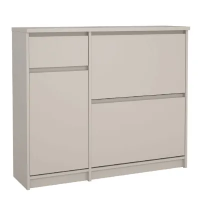 Naia Shoe cabinet 2 Tilting Doors 1 Door + 1 Drawer in Cashmere